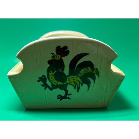 Metlox Poppytrail Provencial Vernon Roosters Bread Basket Ceramic USA Vintage - Picture 4 of 8